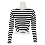 Long Sleeve Stripe Vneck - Denny's