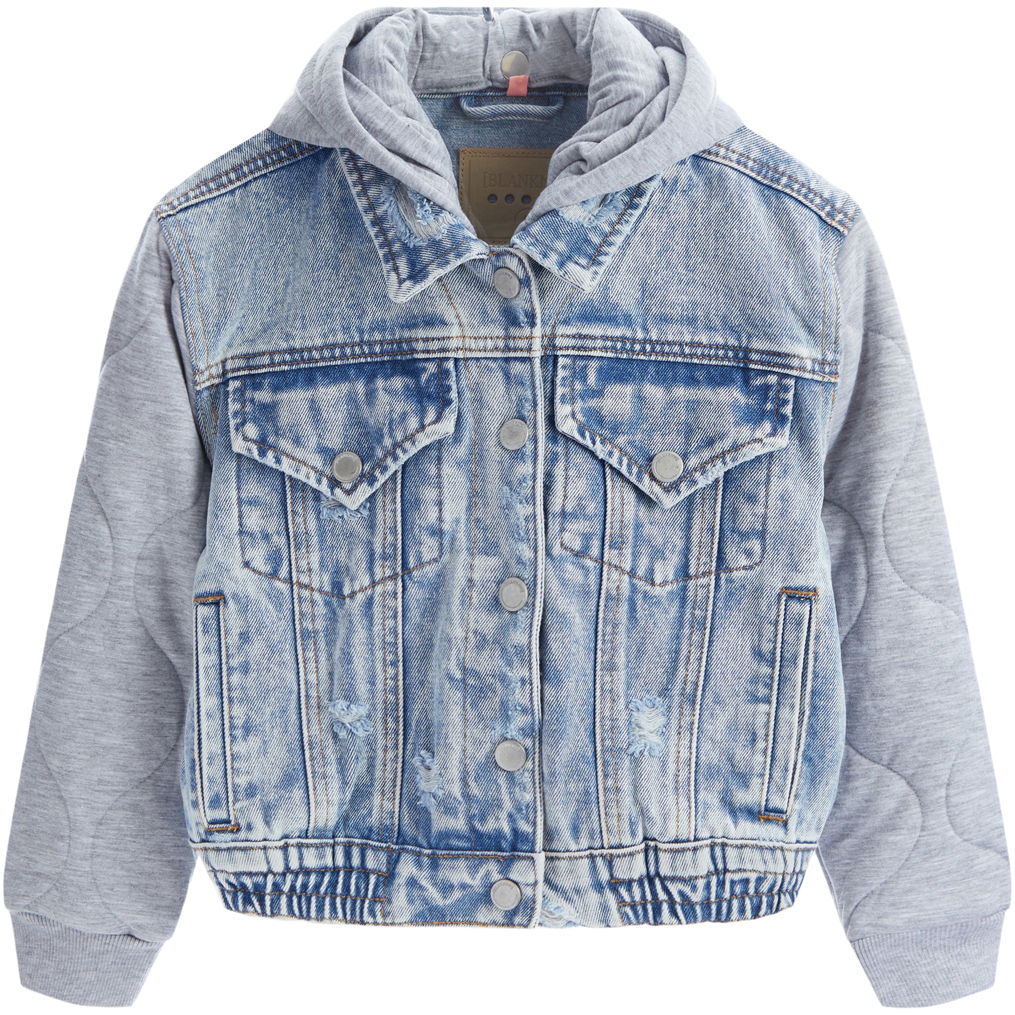 Piece Of Me Fleece Sleeve & Denim Hooded Jacket - Denny's