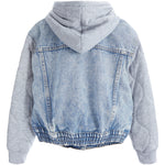 Piece Of Me Fleece Sleeve & Denim Hooded Jacket - Denny's