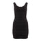 Mesh Overlay Shirred Dress - Denny's