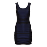 Mesh Overlay Shirred Dress - Denny's