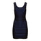Mesh Overlay Shirred Dress - Denny's