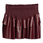 Smock Faux Leather Ruffle Skirt - Denny's