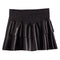 Faux Leather Smock Ruffle Skirt - Denny's