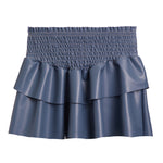 Faux Leather Smock Ruffle Skirt - Denny's