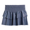 Faux Leather Smock Ruffle Skirt - Denny's
