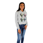 Fleece Crop Hoody with 4 Skulls & Lighting Bolts - Denny's