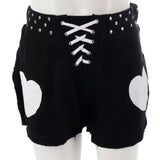 Black Short with White Hearts - Denny's