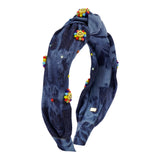 Smiley Face Denim Headband - Denny's