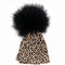 Leopard Cap wirth Black Pom Pom - Denny's