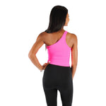 One Shoulder Ribbed Hardware Crop - Denny's