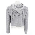 Cropped Heather Hooded Sweatshirt with Foil Star - Denny's