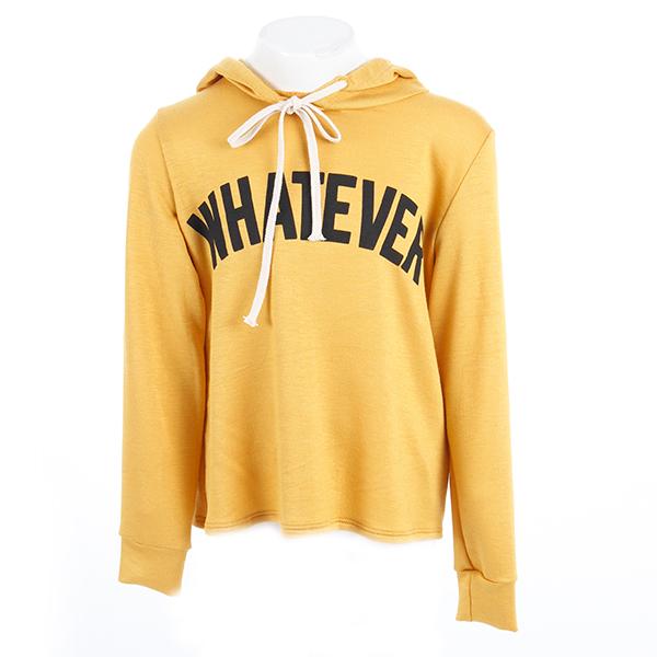 Long Sleeve Sweatshirt with Whatever in Black - Denny's
