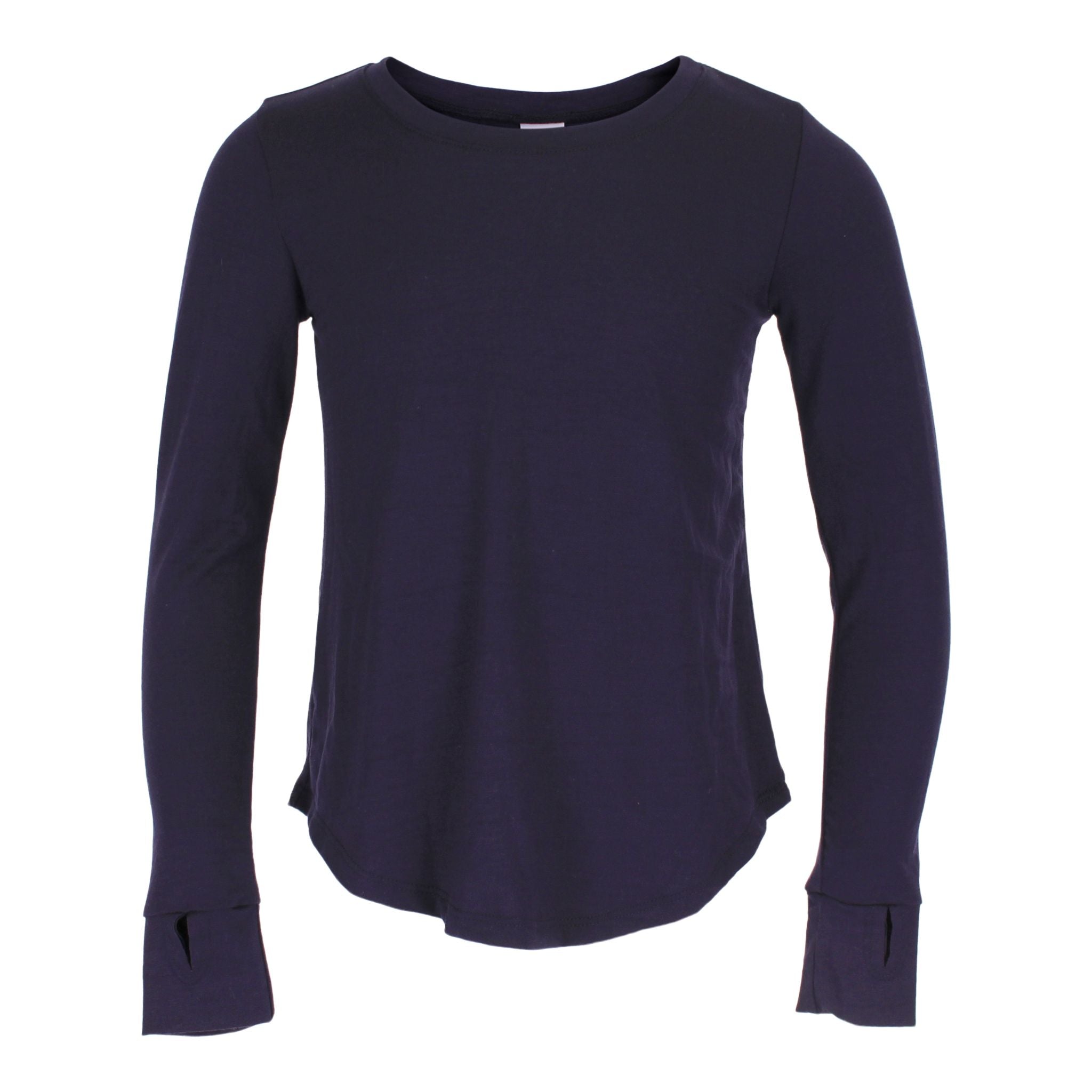 Long Sleeve Solid Top with Thumbholes - Denny's