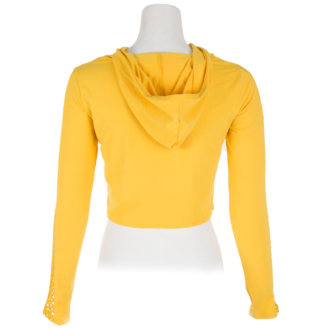 Fishnet Mesh Sleeve Hoodie - Denny's