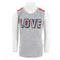 Short Sleeve Tee with Love and Striped Shoulders - Denny's