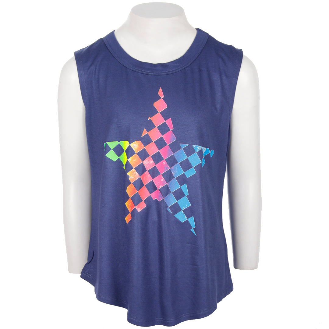 Knot Front Tank with Checker Star - Denny's