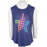 Knot Front Tank with Checker Star - Denny's