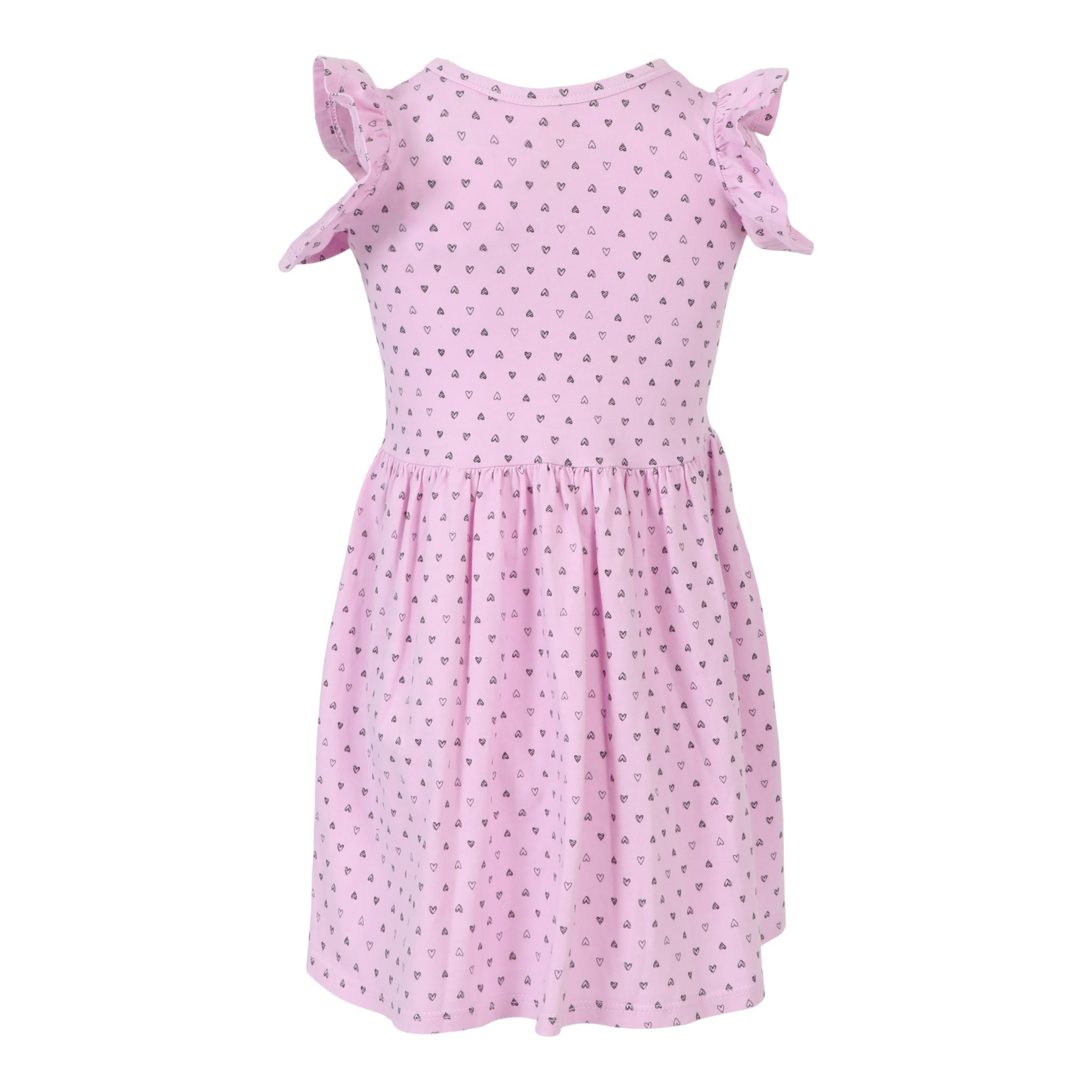 All Over Hearts Ruffle Sleeve Dress - Denny's