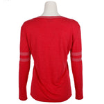 Long Sleeve V-Neck with Stripe on Sleeve - Denny's