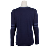 Long Sleeve V-Neck with Stripe on Sleeve - Denny's