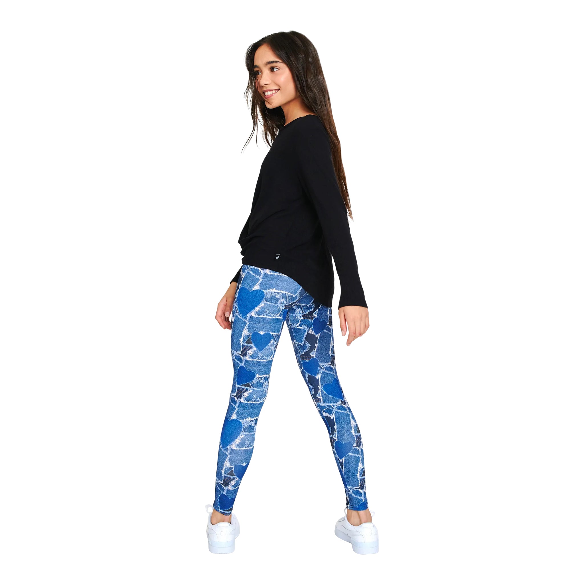 Denim Heart Patchwork Legging - Denny's