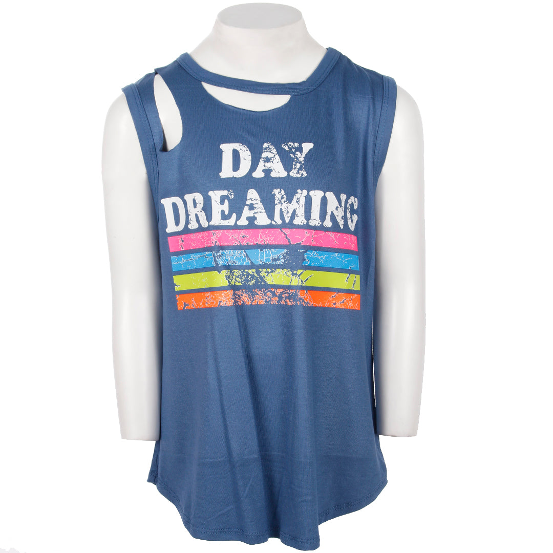 Clavical Cut Out Tank With Day Dreaming - Denny's