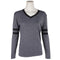 Long Sleeve V-Neck with Stripe on Sleeve - Denny's
