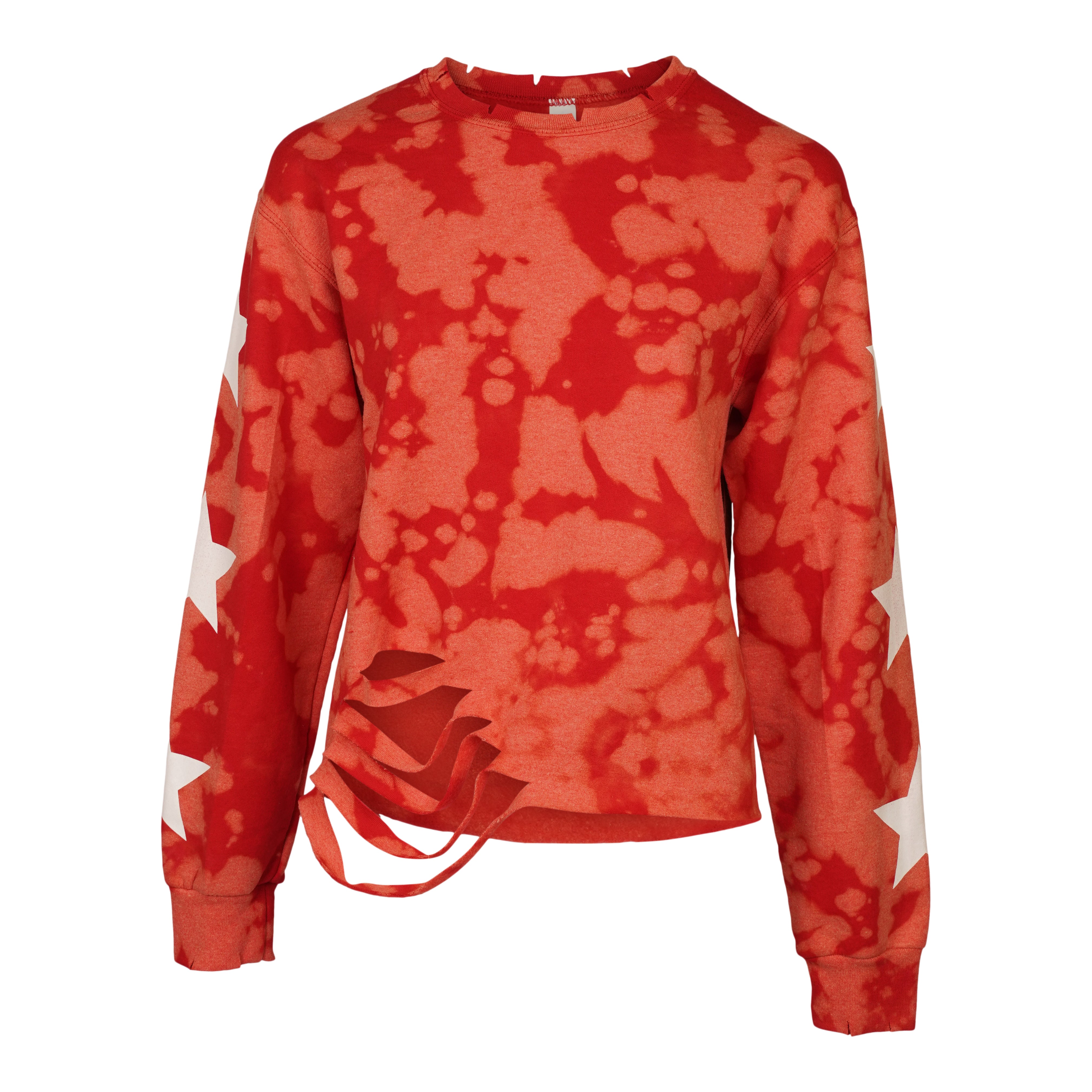 White Stars Bleach Crop Cut Sweatshirt - Denny's
