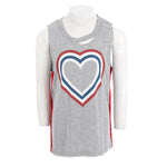 Short Sleeve Tee with Stripe On Sleeve and Stripe Heart - Denny's