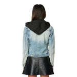 Casual Encounter Hooded Denim Jacket - Denny's