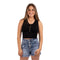 Waffle Snap Henley Crop Tank - Denny's