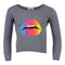 Long Sleeve Hi Low Top with Ombre Lip - Denny's