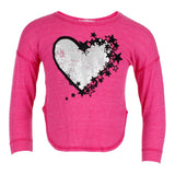 Long Sleeve Round Bottom Top with Heart with Stars - Denny's