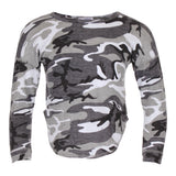 Long Sleeve Vintage Camo Shirt with Round Bottom - Denny's