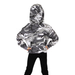 Long Sleeve Cropped Fleece Camo Hoody - Denny's