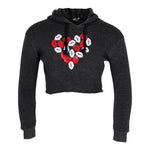 Long Sleeve Cropped Hoody with Heart Lips - Denny's