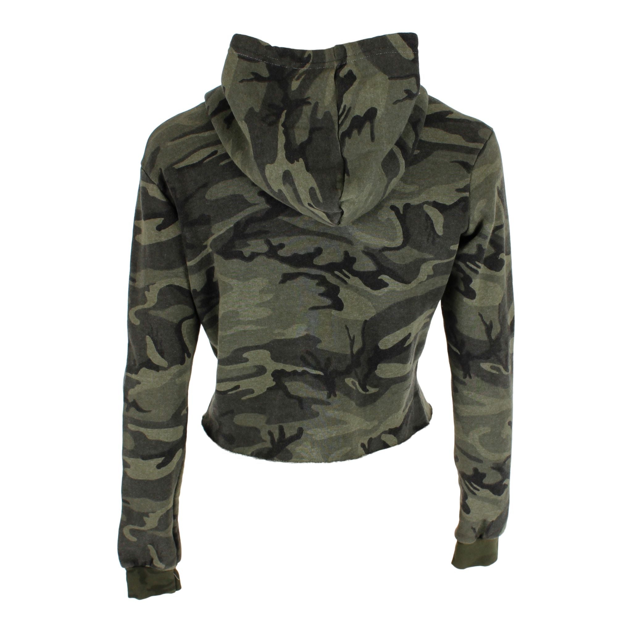 Long Sleeve Camo Crop Sweatshirt - Denny's