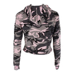 Long Sleeve Camo Crop Sweatshirt - Denny's