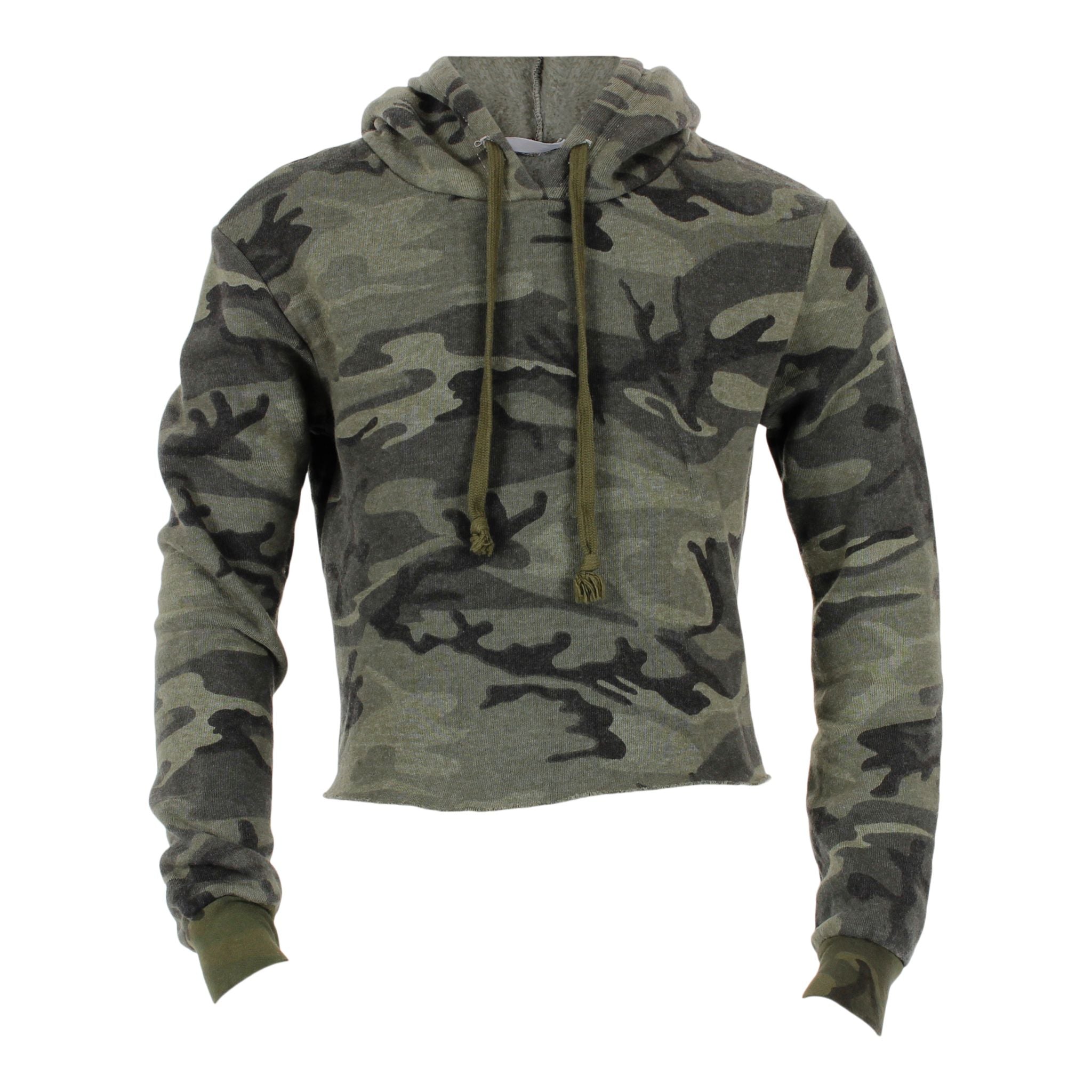 Long Sleeve Camo Crop Sweatshirt - Denny's