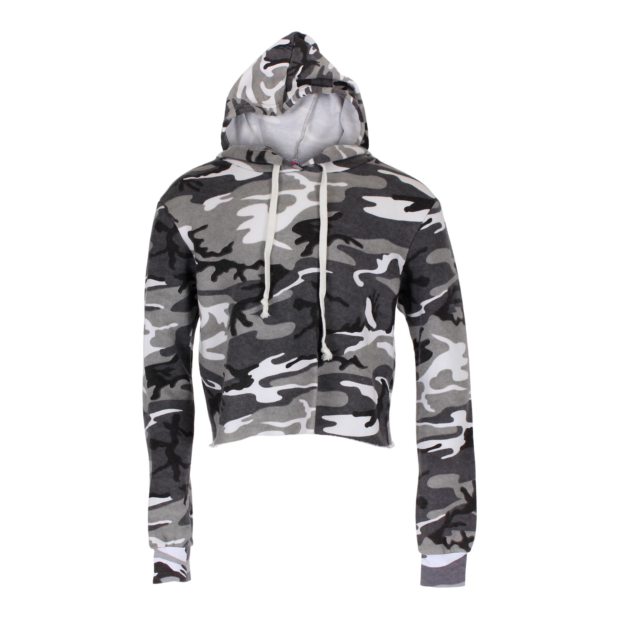 Long Sleeve Camo Crop Hoodie - Denny's