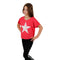Short Sleeve Distressed Star Cropped Tee - Denny's