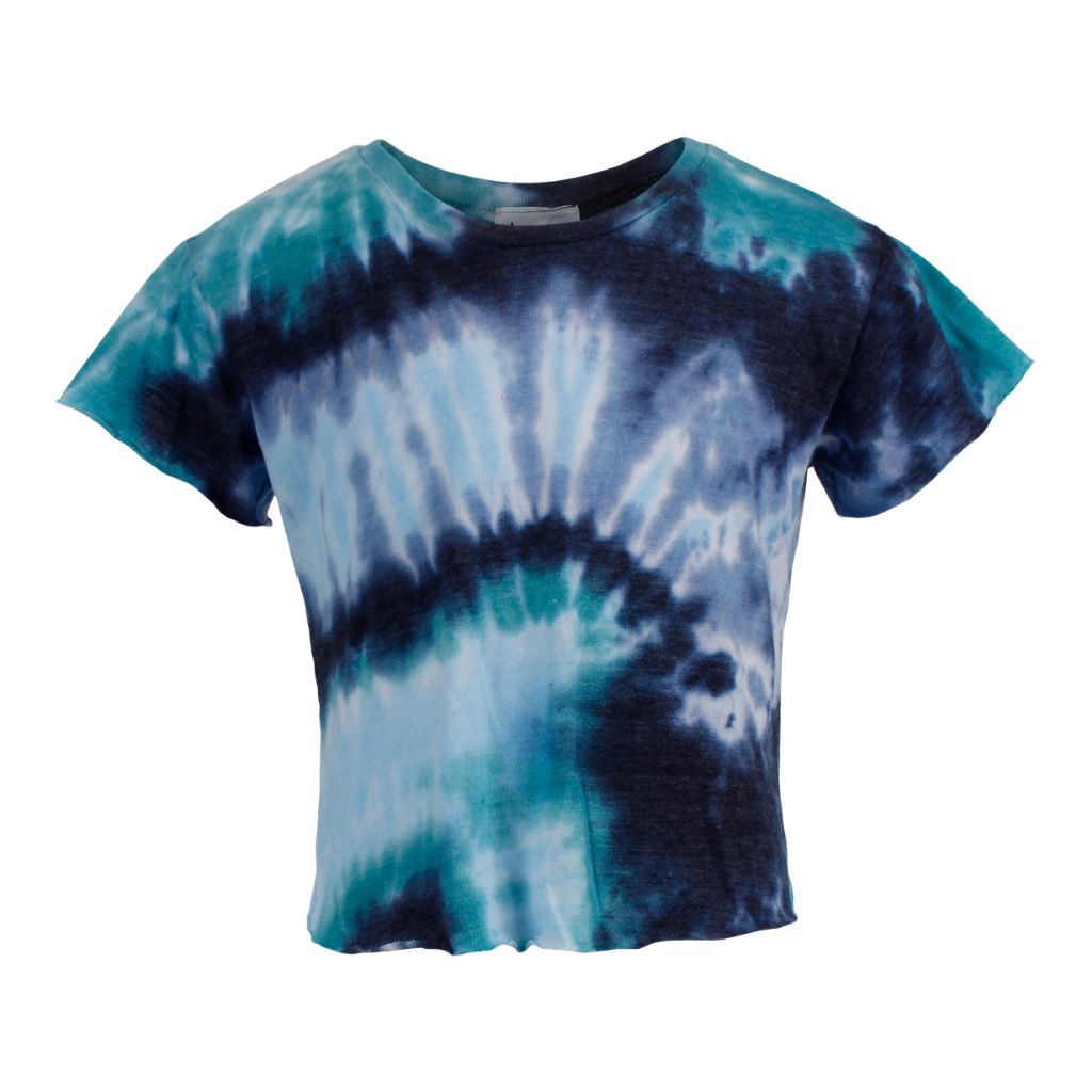 Short Sleeve Russia Tie Dye Crop Crew - Denny's