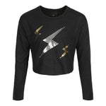 Metallic Bolts Boxy Crop Tee - Denny's
