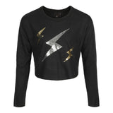 Metallic Bolts Boxy Crop Tee - Denny's