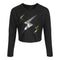 Metallic Bolts Boxy Crop Tee - Denny's