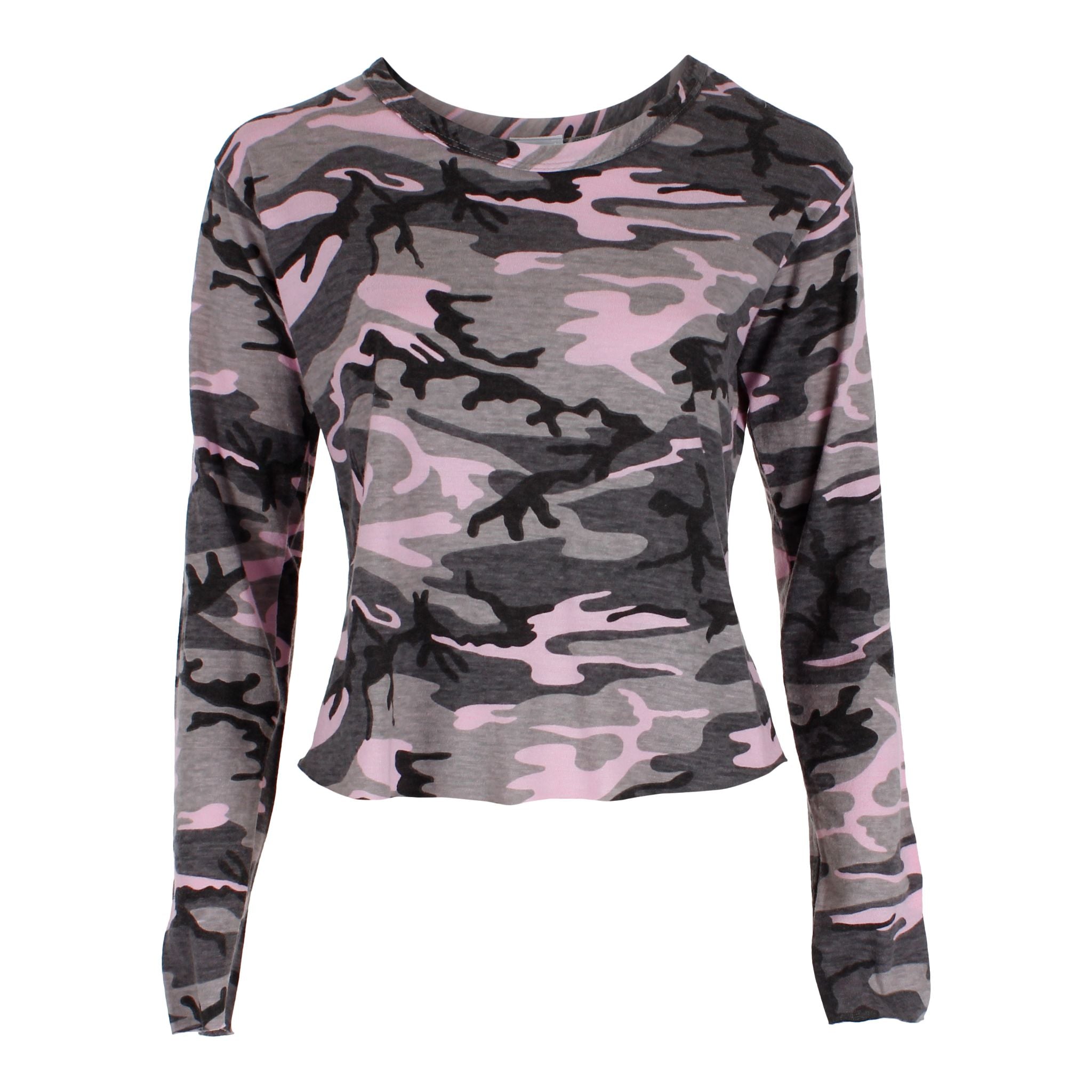 Long Sleeve Crop Camo Crew - Denny's
