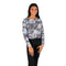 Long Sleeve Raw Edge Camo Crop Top - Denny's