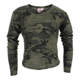 Long Sleeve Crop Camo Crew - Denny's