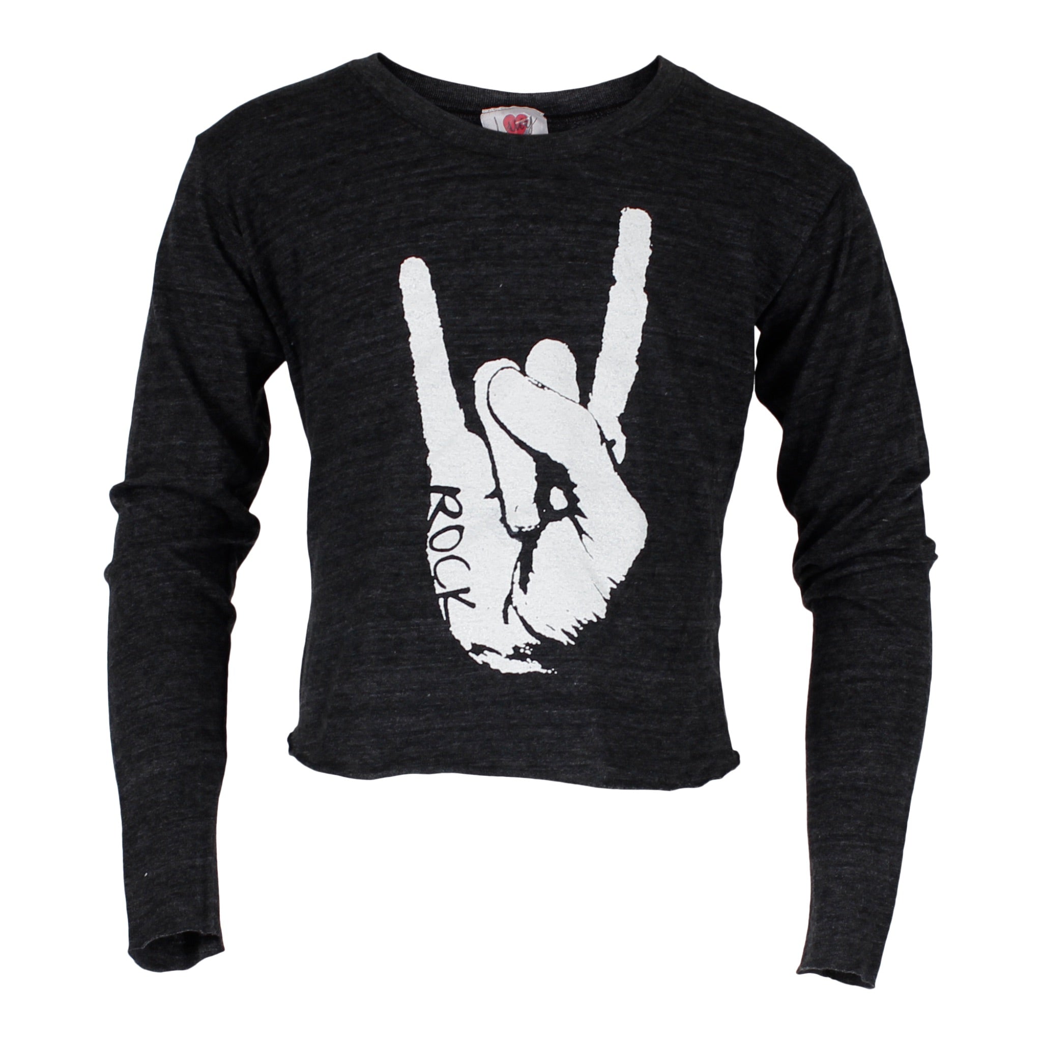 Long Sleeve Crop Crew with Rock Hand - Denny's